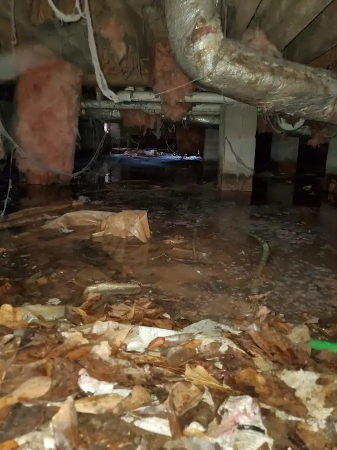 Crawl space flood assessment for Commercial Water Damage Restoration in Pearl